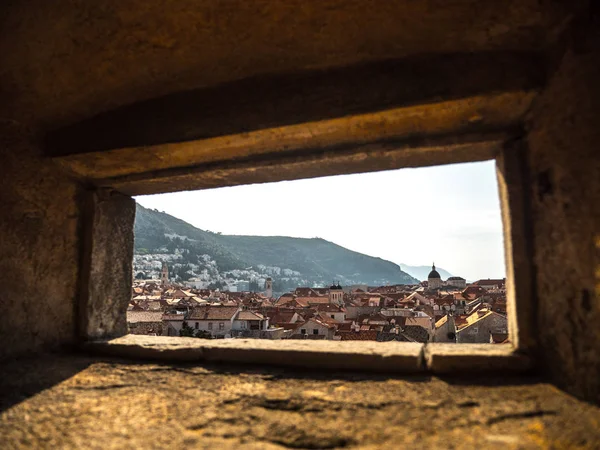 Hermosa Vista Ciudad Del Casco Antiguo Dubrovnik Croacia Incluyendo Iglesias — Foto de Stock