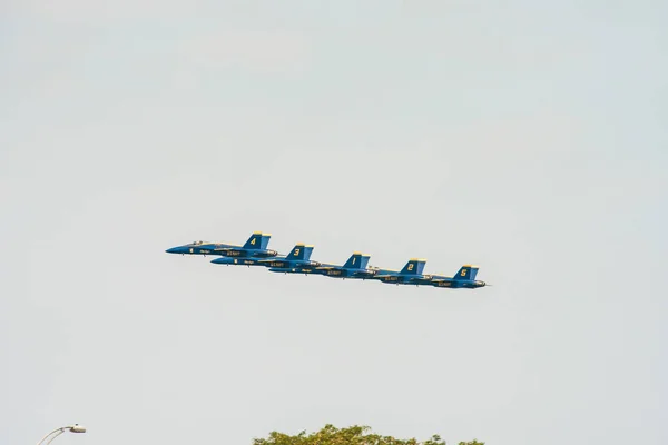 Chicago Srpna 2017 Usa Navy Blue Angels Demonstrace Letka Trysky — Stock fotografie