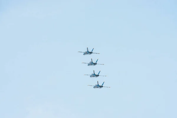 Chicago Agosto 2017 Los Aviones Escuadrón Demostración Los Ángeles Azules — Foto de Stock