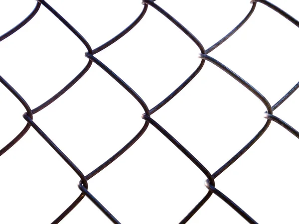 Isolerade Mörka Färgade Chainlink Staket Overlay Vit Bakgrund Med Smärre — Stockfoto