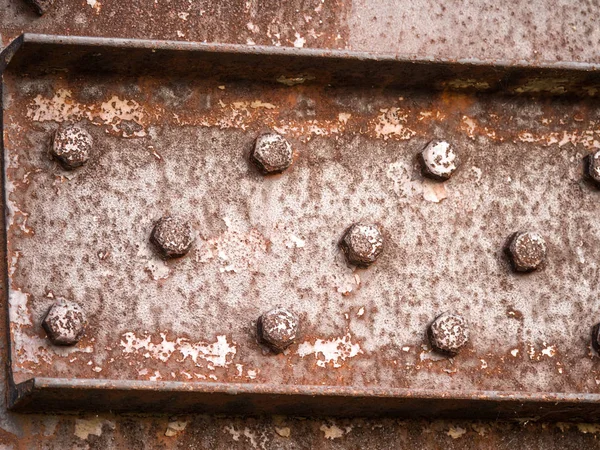 Closeup Detail Zvětralých Zrezivělé Oceli Kanál Ukazující Složité Textury Prodlev — Stock fotografie