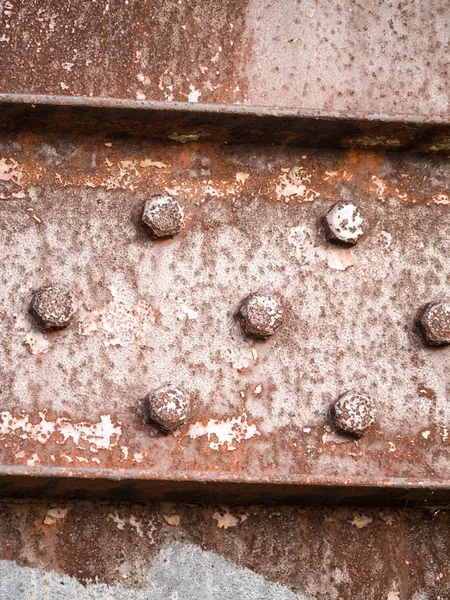 Szczegół Zbliżenie Wyblakły Rusted Stali Kanału Wyświetlono Złożonych Tekstur Wżery — Zdjęcie stockowe