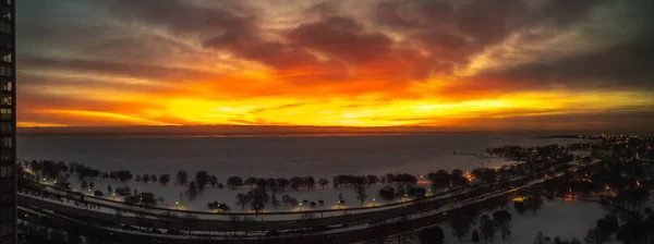 Chicago February 19Th 2019 Mother Nature Puts Show Commuters Lake — Stock Photo, Image