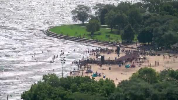 Chicago August 2019 Beim Alljährlichen Chicago Triathlonevent Strand Von Chicago — Stockvideo