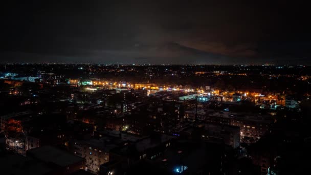 Dramatische Antenne Nachts Weer Tijd Verstrijken Als Een Intense Storm — Stockvideo