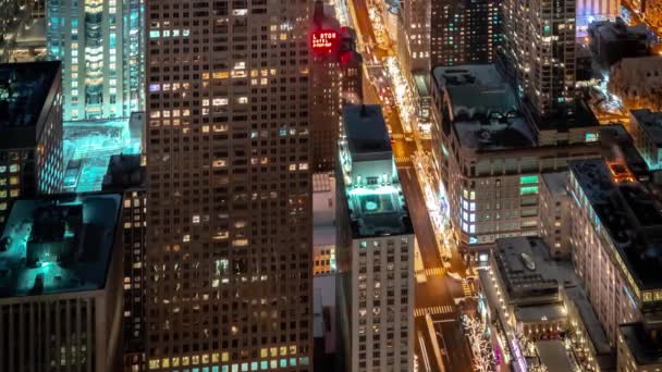 芝加哥 伊利诺伊州 2019年1月20日 密执安州大道灯火通明 市中心一个繁忙寒冷的冬夜 交通突飞猛进 — 图库视频影像