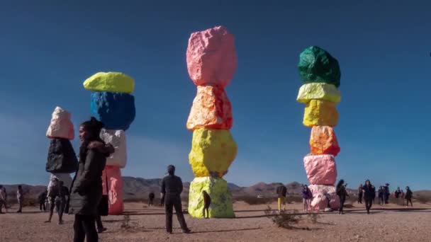 Las Vegas Gennaio 2019 Turisti Affollano Deserto Fuori Dalla Striscia — Video Stock