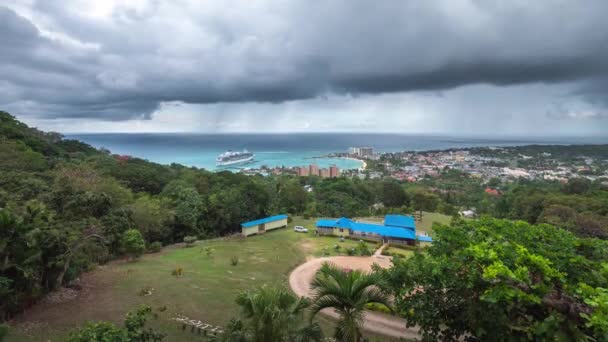 Ocho Rios Jamaica 2019 Március Island Princess Sétahajó Utasai Elhagyják — Stock videók