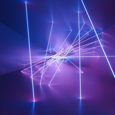 ultraviyole neon kare çizgiler, parlayan çizgiler, tünel, koridor, sanal gerçeklik, soyut moda arkaplan, mor neon ışıklar, kemer, pembe mavi renkli renkler, lazer gösterimi