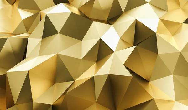 Luxe Goud Low Poly Achtergrond — Stockfoto