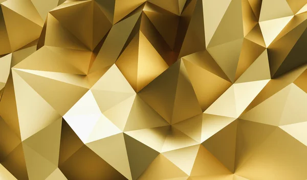 Goud Elegante Luxe Abstract Low Poly Achtergrond — Stockfoto