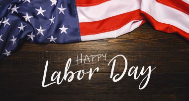 Happy Labor day lettering banner, american patriotic background or backdrop