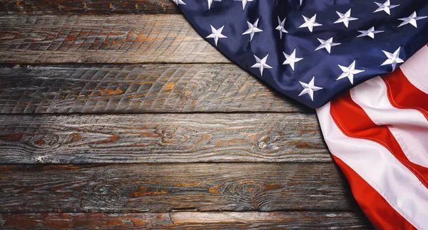 United States Flag Wooden Background Backdrop Copyspace — Stock Photo, Image