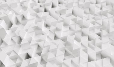 White triangular abstract background, Grunge surface - 3d rendering 