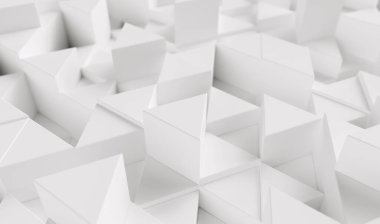 White background with triangles - 3d rendering
