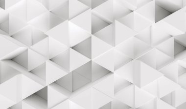 White background with triangles - 3d rendering