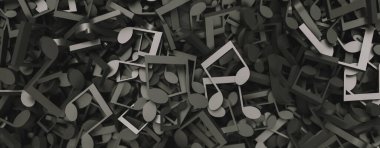 musical notes and musical signs of abstract music sheet. Songs and melody concept image