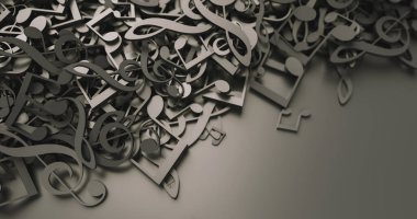 Infinite musical notes, art and music conceptual background image