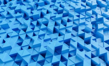 blue triangular abstract background, Grunge surface - 3d rendering 