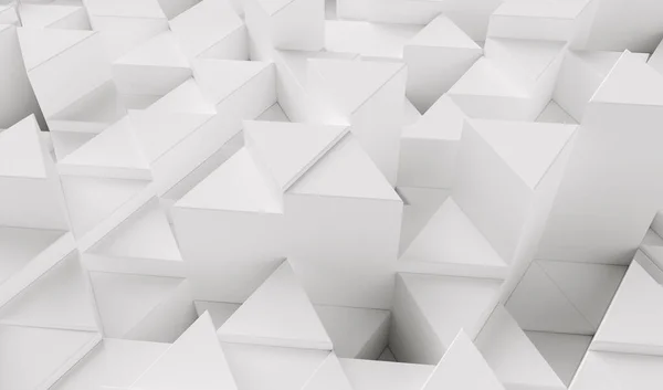 三角形白色背景 3D渲染 — 图库照片