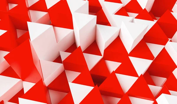 Bílé Červené Trojúhelníkové Abstraktní Pozadí Grunge Povrch Vykreslování — Stock fotografie