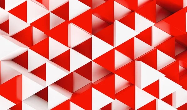 White and red background with triangles - 3d rendering