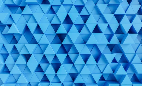 Fundo Azul Com Triângulos Renderização — Fotografia de Stock