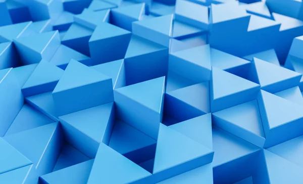 Fundo Azul Com Triângulos Renderização — Fotografia de Stock