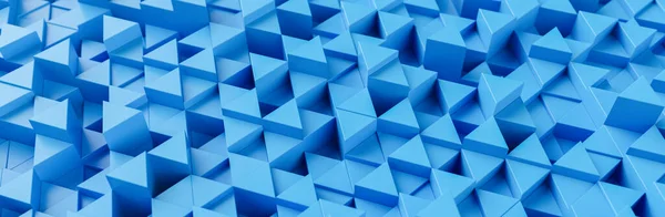 Blue Triangular Abstract Background Grunge Surface Banner Size Rendering — Φωτογραφία Αρχείου