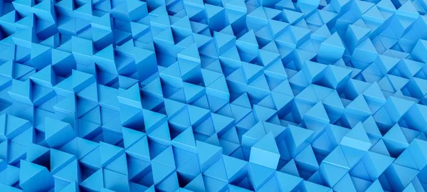 Голубой Фон Треугольниками Размер Баннера Рендеринг — стоковое фото