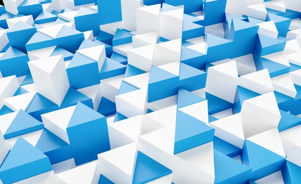 Modré Bílé Pozadí Trojúhelníky Vykreslování — Stock fotografie