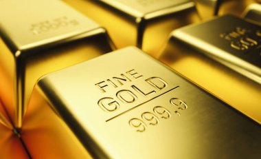Fine Gold Bar macro . Concept of success in business and finance.