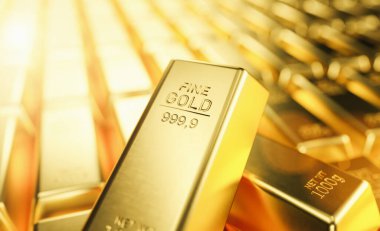 Gold Bars 1000 grams close-up. Concept of wealth and reserve