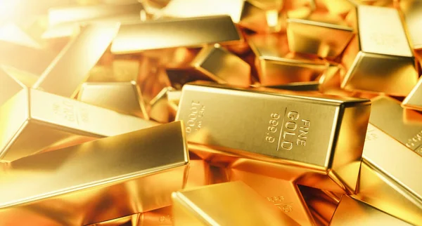 Pile Gold Bars Financial Concepts — Stock Photo, Image