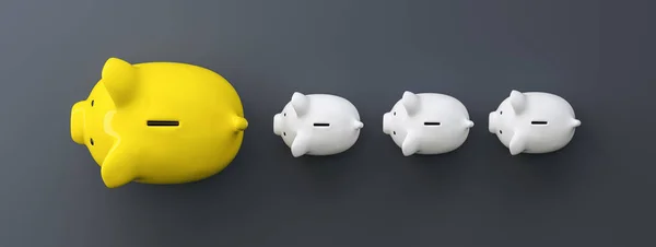 Row Piggy Banks Summer Concept Image — Stockfoto