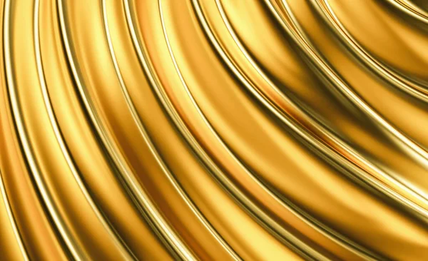 Luxury Wavy Golden Background Illustration Rendering — Stockfoto