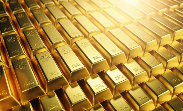 Gold Bars 1000 Grams Concept Wealth Reserve — Stockfoto