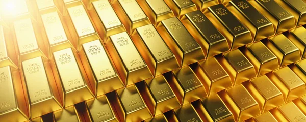 Fine Gold Bars Row — Stock Photo, Image