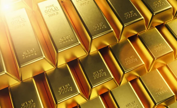 Gold Bullion Stack Financial Concept — Stok Foto