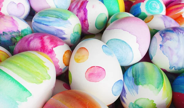 Pozadí Barevných Tradičních Velikonočních Vajec — Stock fotografie