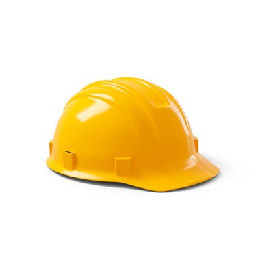 orange construction helmet isolated on white background. 3D rendering