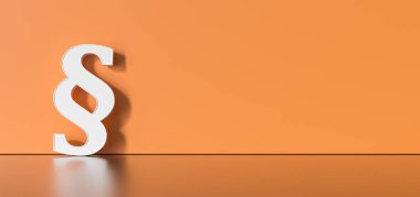 Turuncu arkaplanda beyaz paragraf işareti ve sol tarafında boşluk var. 3B Hazırlama