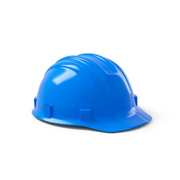 Helm Keamanan Biru Pada Latar Belakang Putih Perender — Stok Foto