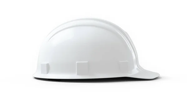 White Engineer Construction Helmet Isolated White Background Rendering — Stock Photo, Image
