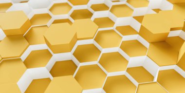 technology hexagon honeycomb pattern background - 3d rendering - Illustration