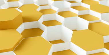 technology hexagon pattern honeycomb background - 3d rendering - Illustration 