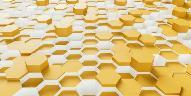 bright Hexagon Background - 3D rendering - Illustration 
