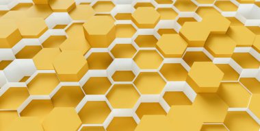 technology hexagon pattern background - 3d rendering - Illustration 