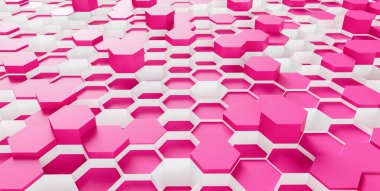 technology hexagon pattern background - 3d rendering - Illustration 