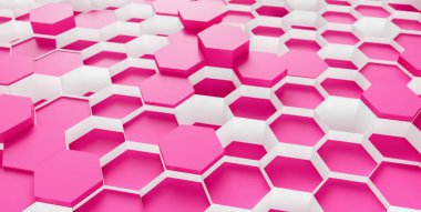 technology hexagon pattern background - 3d rendering - Illustration 